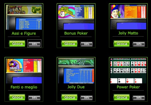 Tutti i video poker di 888