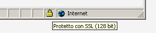 il lucchetto per identificare la protezione sicura SSL
